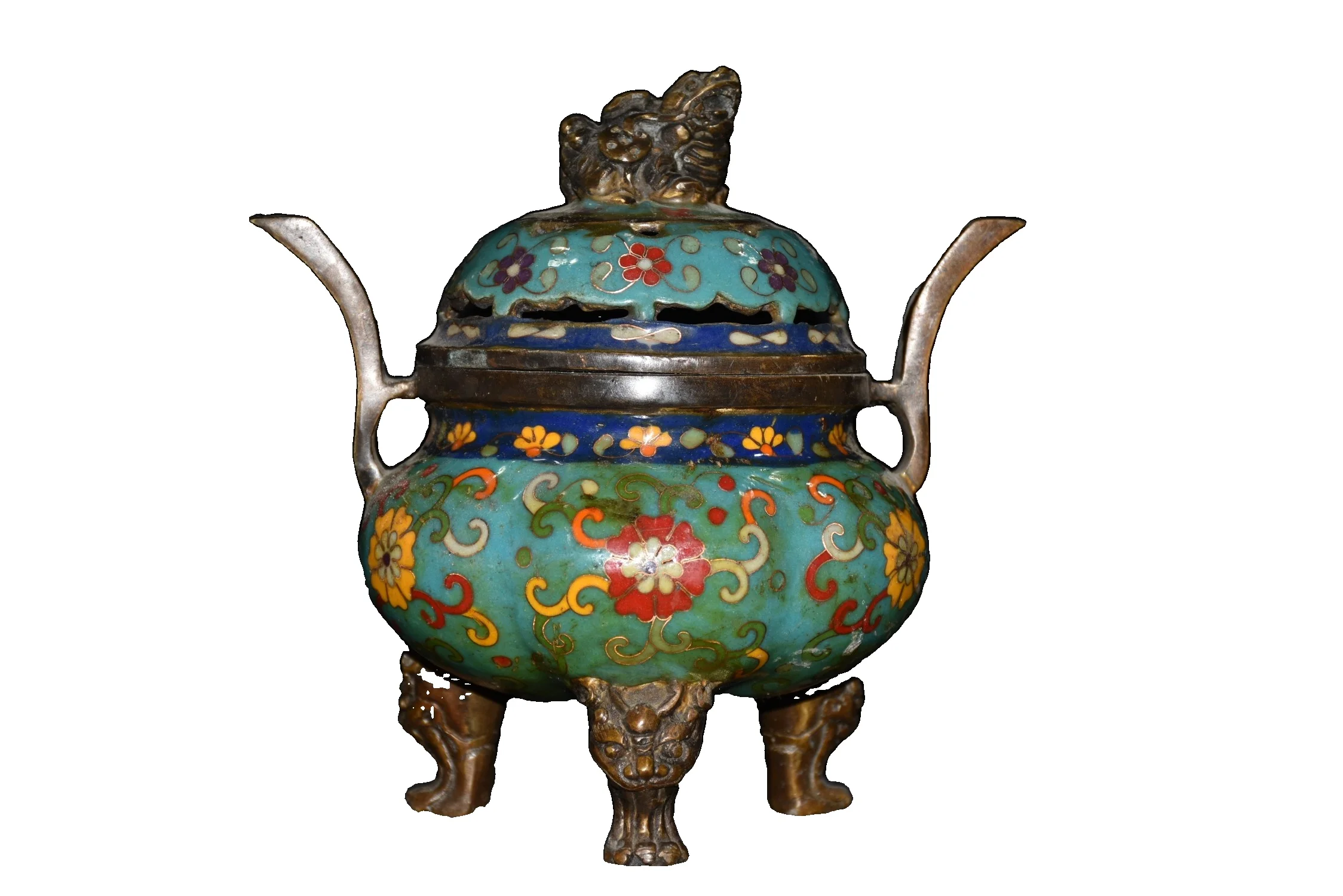 

LAOJUNLU A Pure Copper Cloisonné Filigree Amphora And Three-Legged Incense Burner Chinese Traditional Style Antiques Fine Art