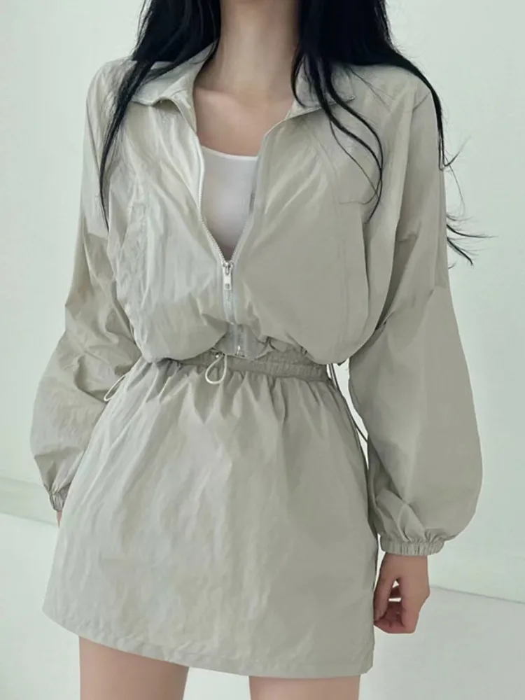 

Korean Style Vintage Two Piece Set Women Autumn Lapel Long Sleeve Jacket + High Waist Mini Skirt Suits Casual 2 Piece Outfits