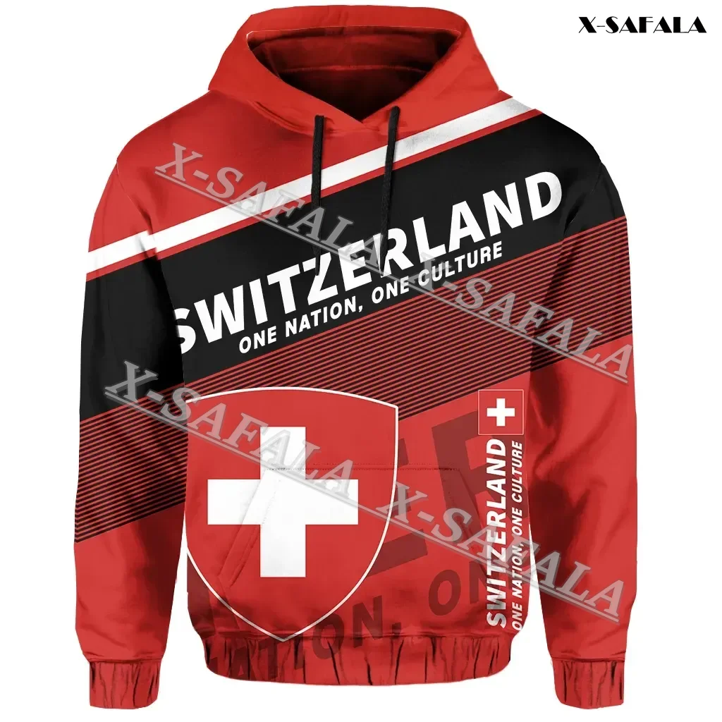 

SWITZERLAND Finland Slovenia Poland Norway All Europe Motto Limited Style Flag 3D Printed Zipper Hoodie Men Sweatshirt Jersey