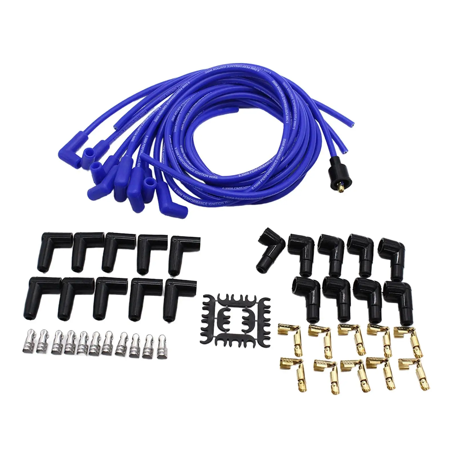 

Комплект свечей зажигания 8 мм 4041 Простая установка универсальные запасные части 90 градусов ботинки для Chevy аксессуары