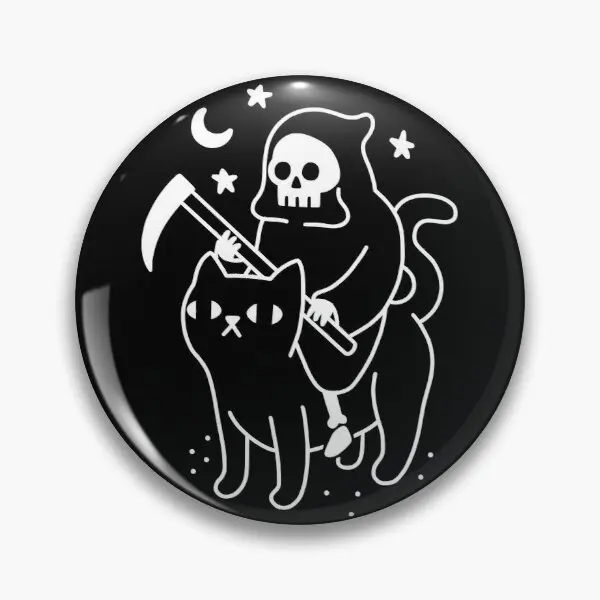 

Булавка на воротник «Death Rides A Black Cat», мягкая металлическая заколка с забавным мультяшным рисунком, креативный декор для шляпы, подарочного л...