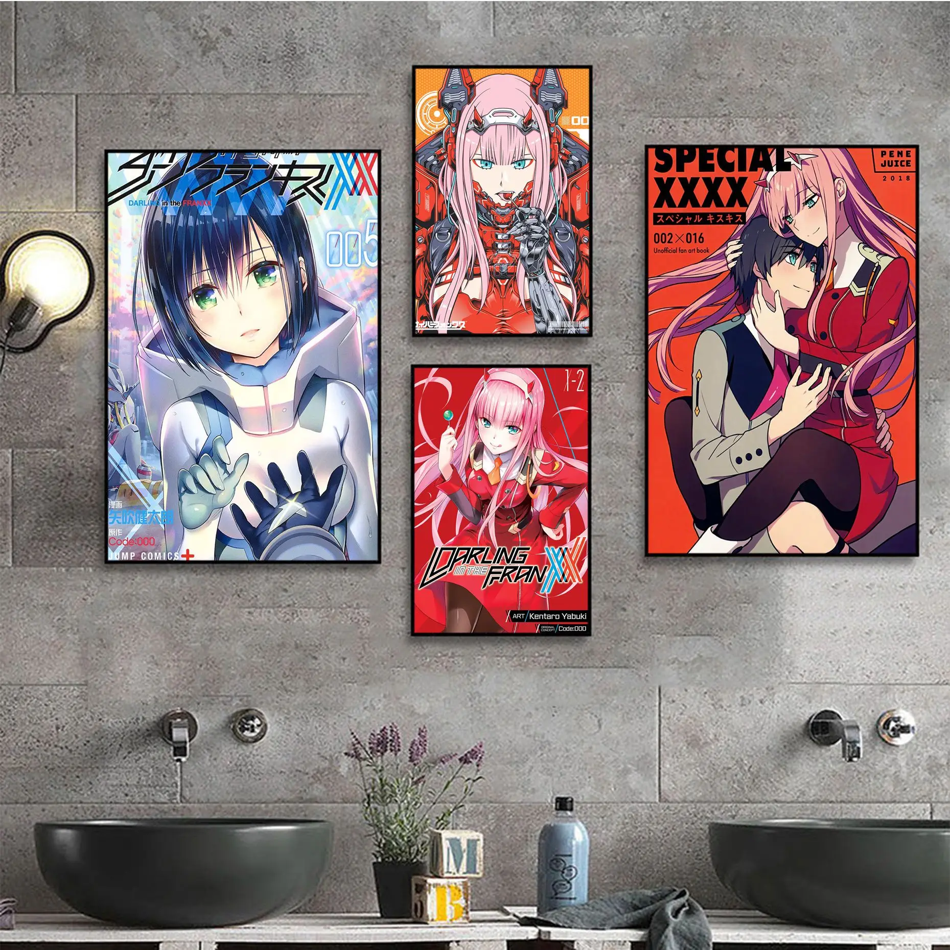 

DARLING In The FRANXX Vintage Posters Sticky Vintage Room Home Bar Cafe Decor Decor Art Wall Stickers
