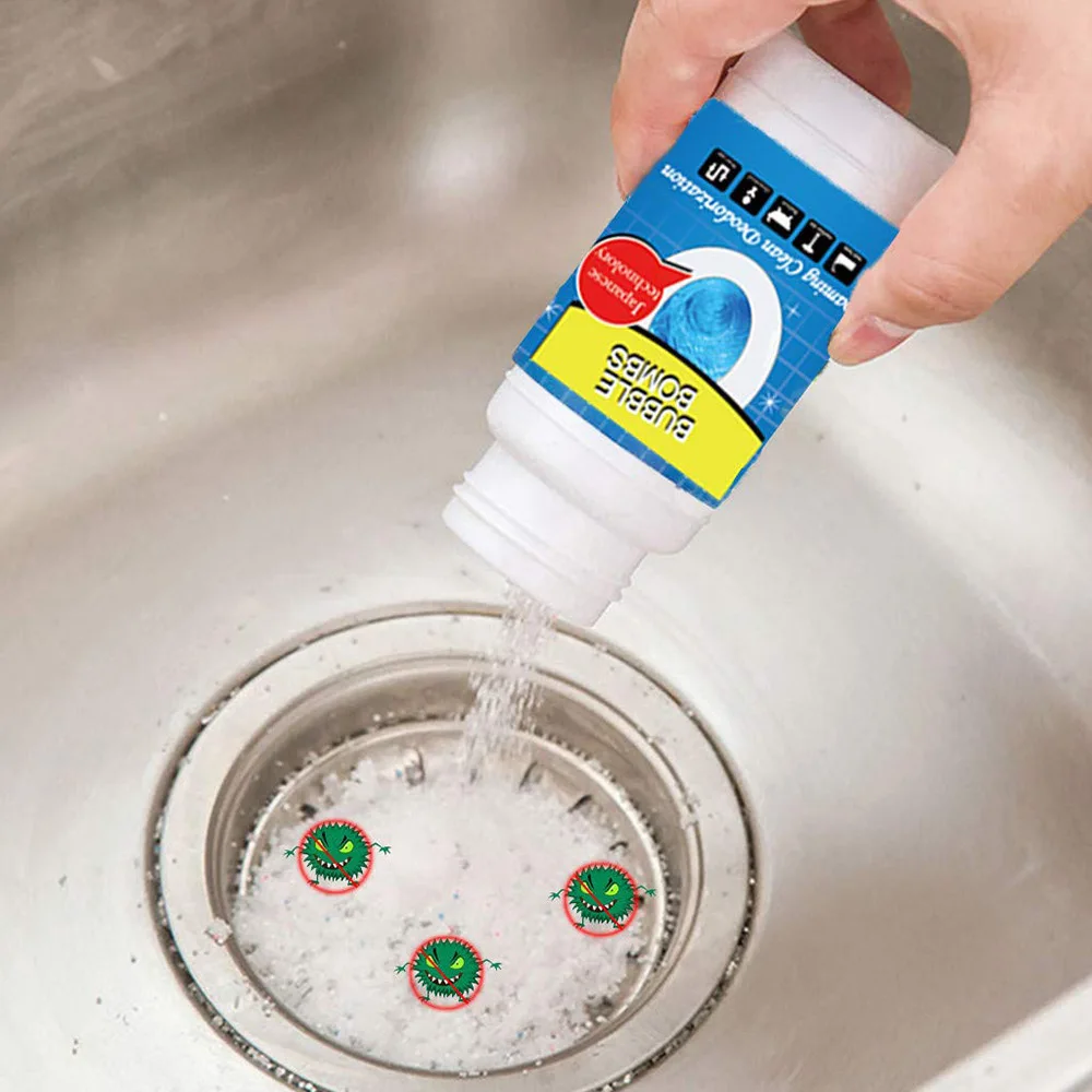 

100g/280g Bathroom Accessories Automatic Pipe Dredging Agent for Kitchen Sewer Toilet Drain Cleaner Drain Clog Remover Cleaning