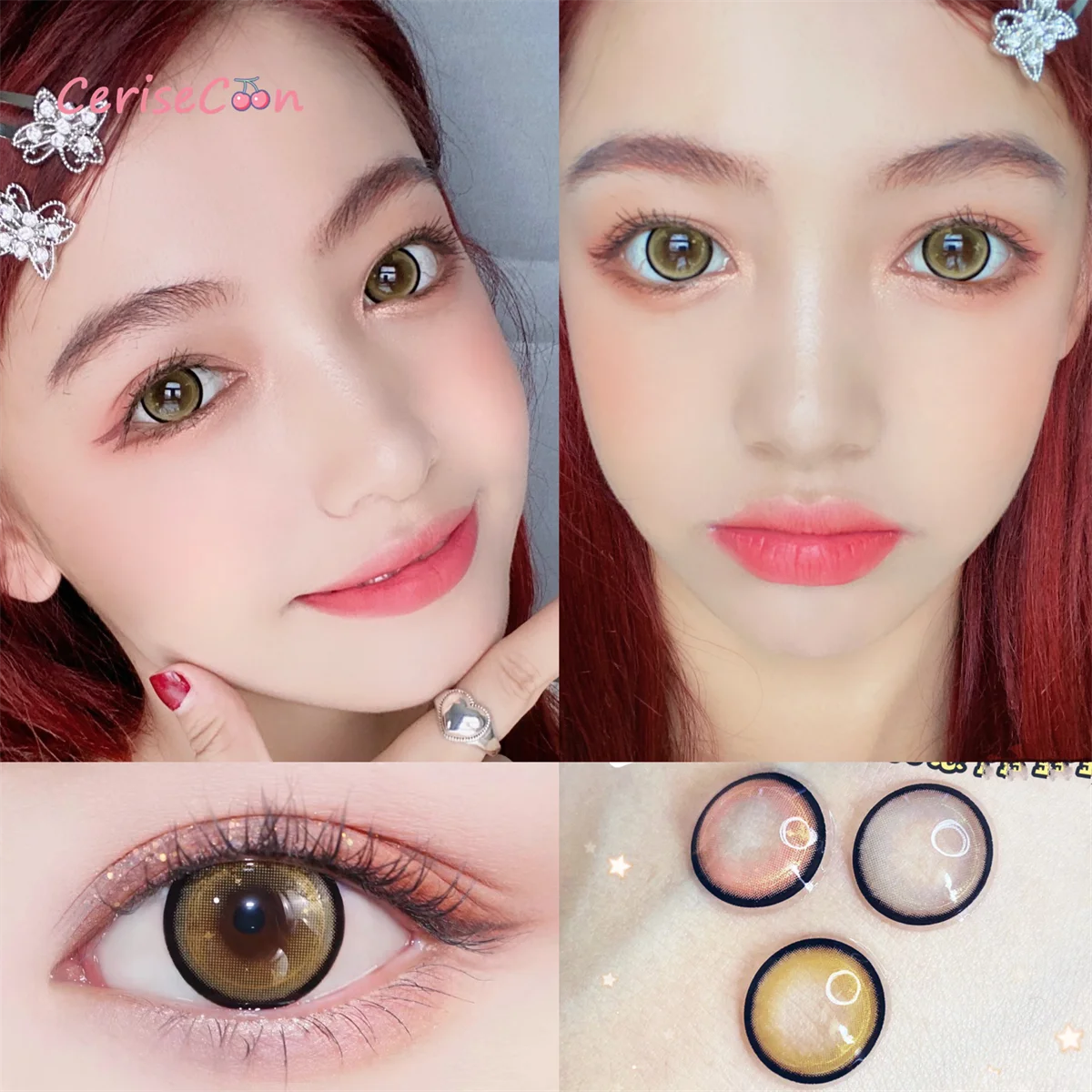 

Exploding brown crazy small big beauty pupil Colored Contact Lenses for eyes yearly Natural Myopia prescription degrees