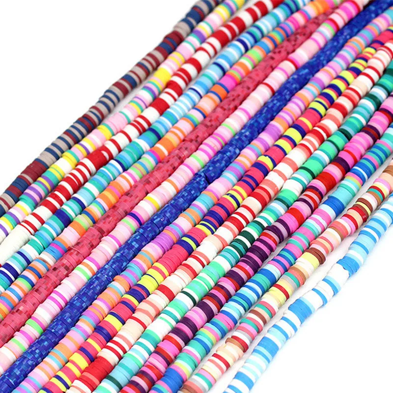 Бусины из глины разноцветные плоские круглые 6 мм 330 шт. |