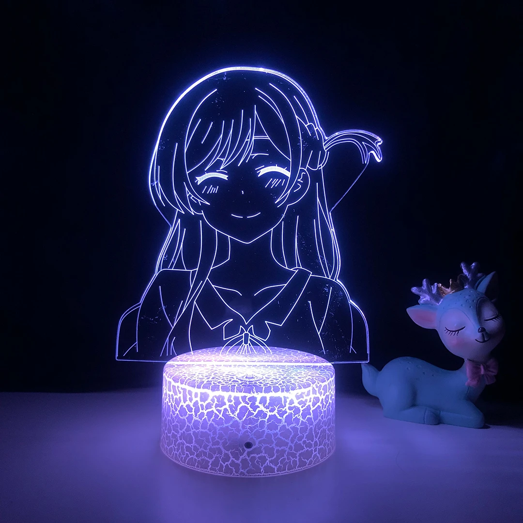 

Kanojo Okarishimasu Chizuru Ichinose Anime Led Light for Bedroom Decor Nightlight Kids Birthday Gift 3d Lamp Rent A Girlfriend