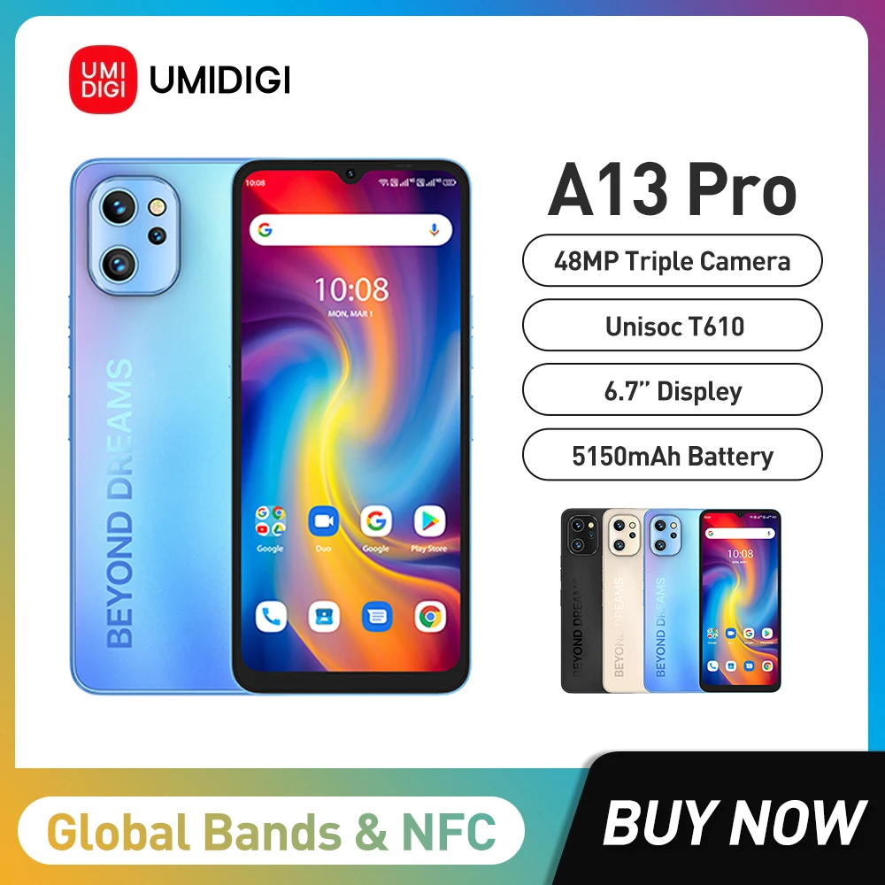 UMIDIGI A13 Pro Android 11 Smartphone NFC 48MP AI Triple Camera 128GB 6.7
