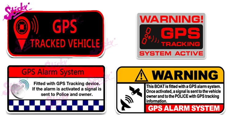 

STICKY Warning Sign GPS Automatic Tracking System High Quality Car Sticker Waterproof Sunscreen Vinyl Motorcycle PVC Decal