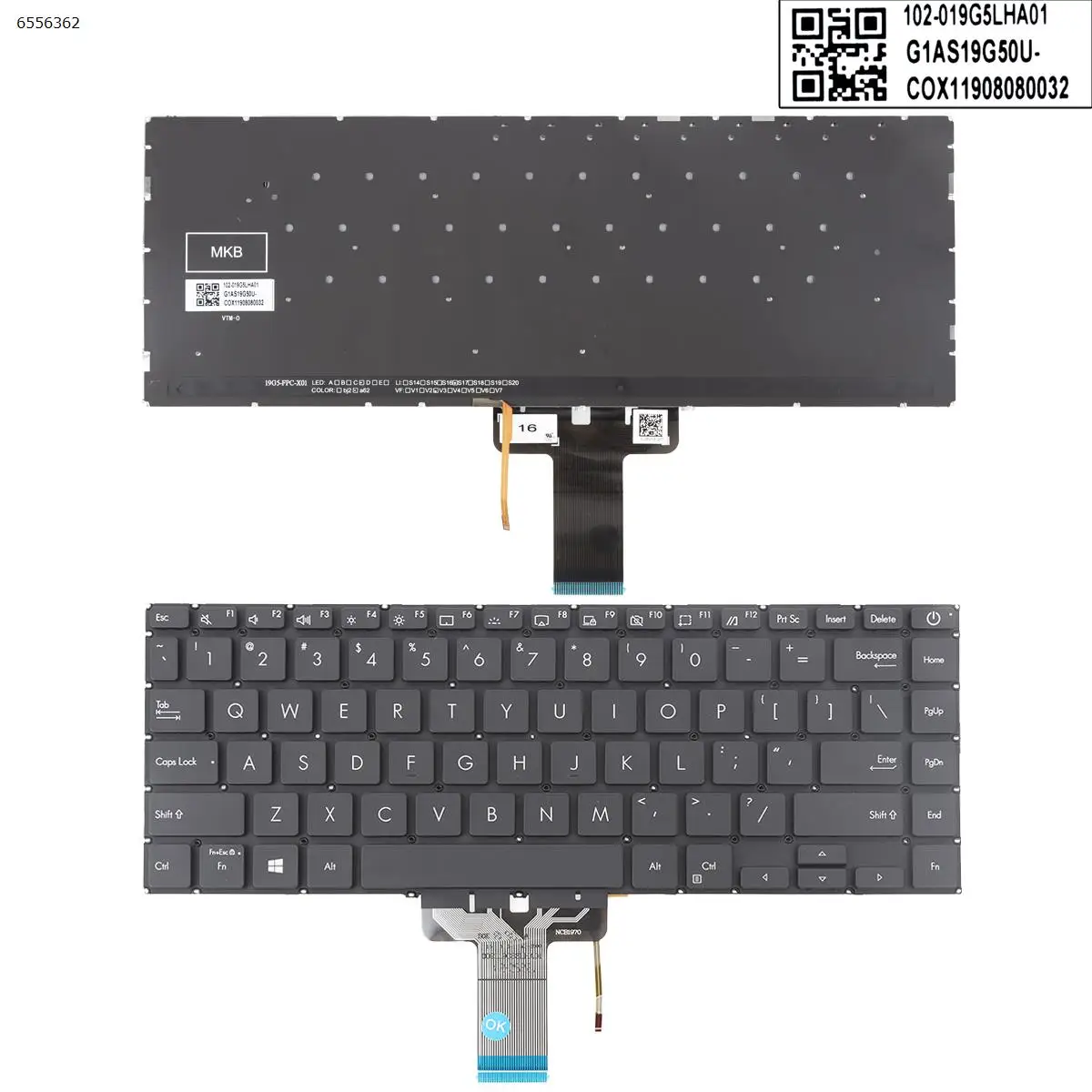 

US Laptop Keyboard for Asus VivoBook S14 S433EA S433EQ S433FL S433FA S433JQ X421 S433 BLACK Backlit