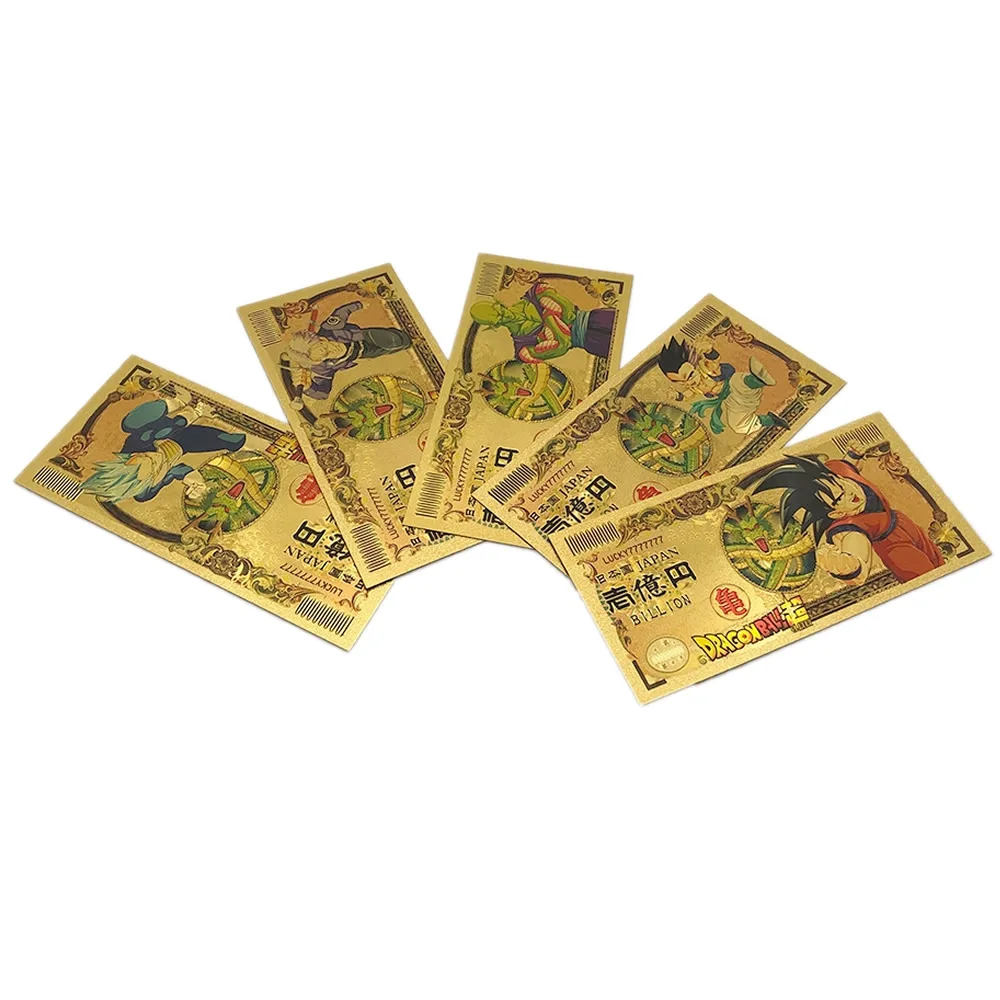 Набор из 5 предметов аниме Драконий жемчуг памятные монеты золотой фольги Сон