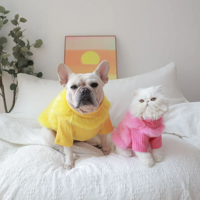 

Pet Dog Winter Clothes Warm Thickened Knitted Leather Fur Turtleneck Sweater Faro Teddy Chenery Corgi Pet Clothes Javascript: