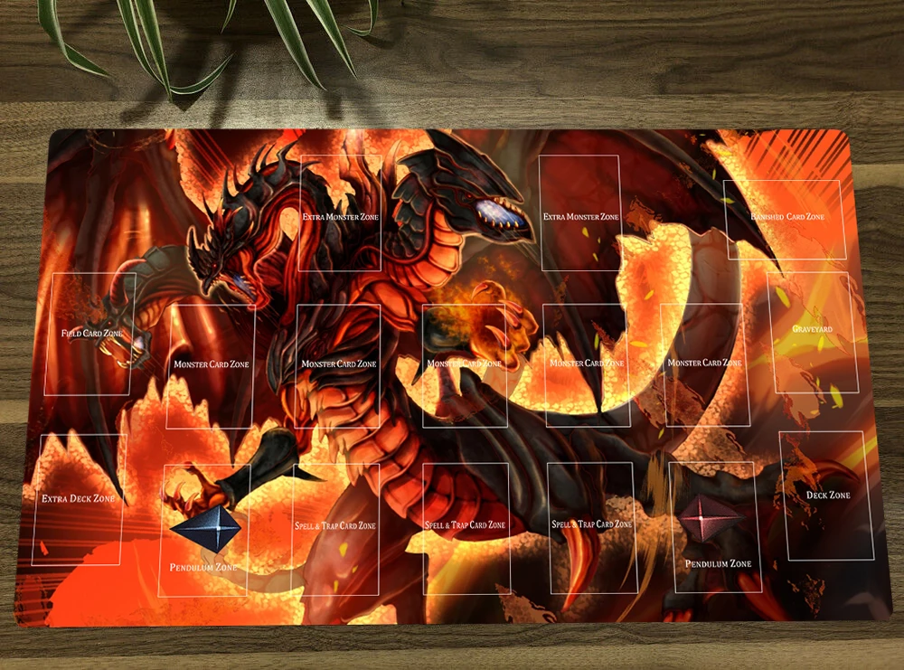 

YuGiOh Red-Eyes Black Dragon Duel Playmat Trading Card Game Mat TCG CCG Mouse Pad Rubber Desk Table Mat Mousepad & Bag 60x35cm