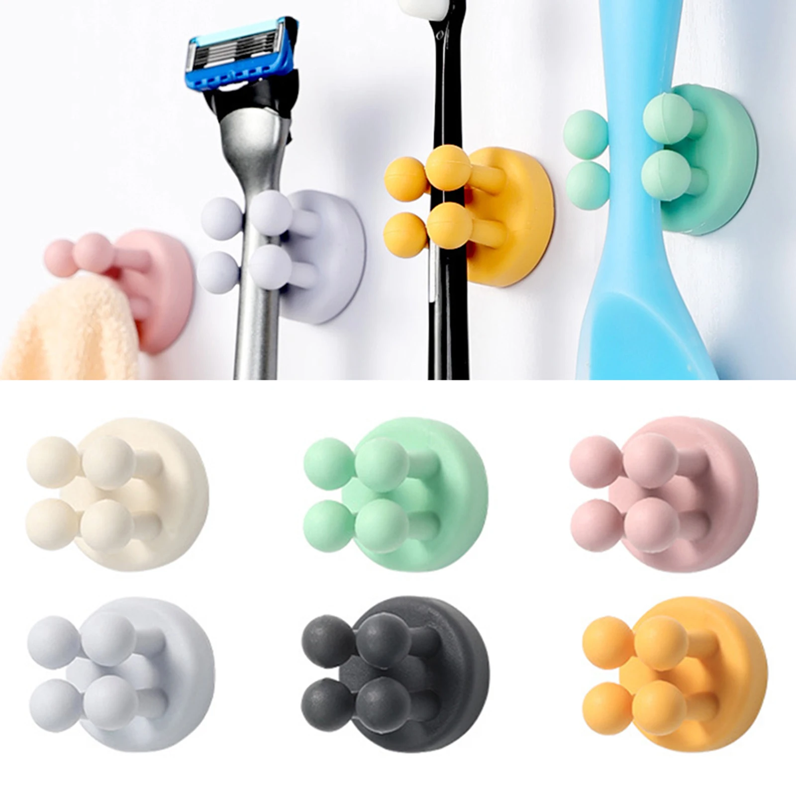 

6 шт., силиконовые крючки для зубной щётки