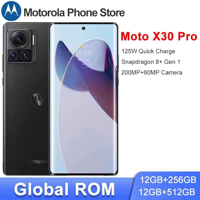 Global ROM Motorola Moto X30 Pro 5G Smartphone Snapdragon 8+ Gen 1 200MP Camera 6.7" Screen 125W Quick Charge 4610mAh Battery