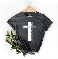 cross t shirt religious inspiration faith shirt jesus christ graphic shirt cotton o neck female clothing short sleeve tees