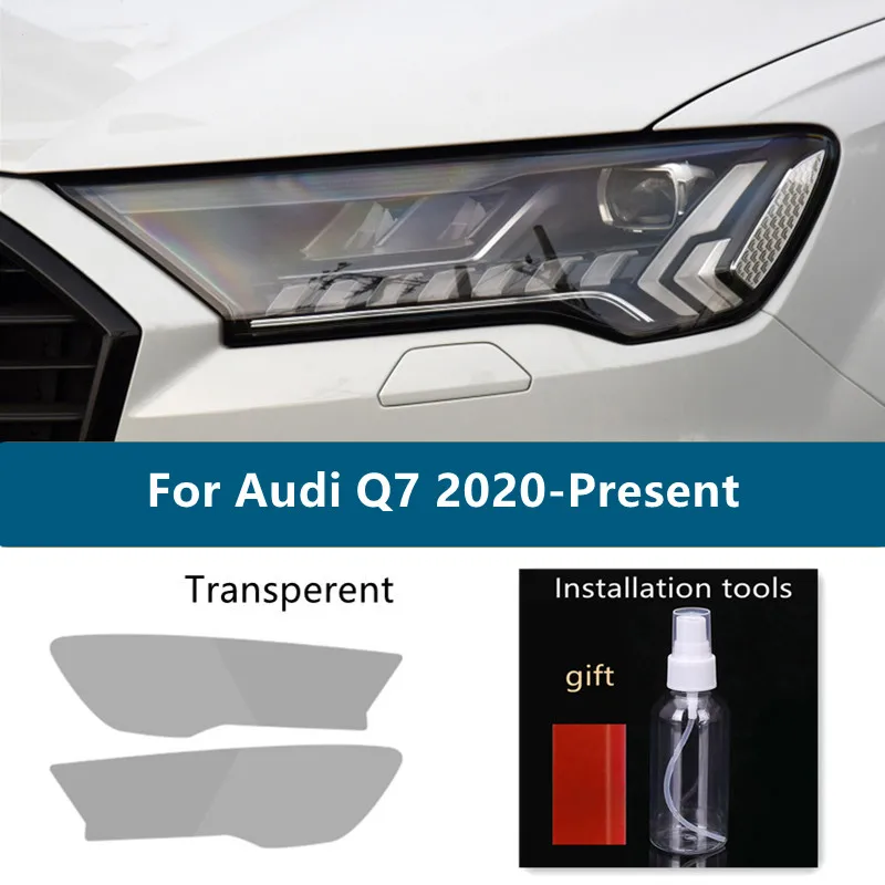 

Apply to 2 audi Q7 headlights, black smoke dye, protective film, TPU transparent stickers, accessories