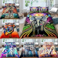 bohemian elephant bedding set soft bedspreads for bed linen comefortable 23pcs duvet cover quilt with pillowcase