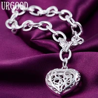 925 sterling silver fashion jewelry heart o chain bracelet for women party engagement wedding gift