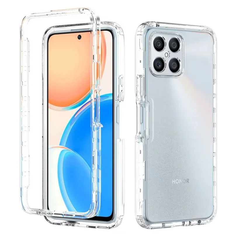 

Clear Case for Honor X8 Silicone Phone Back Bag PC Bumper 360 Full Hard Two Layer Hybrid Protect Cover for Huawei Honor X8
