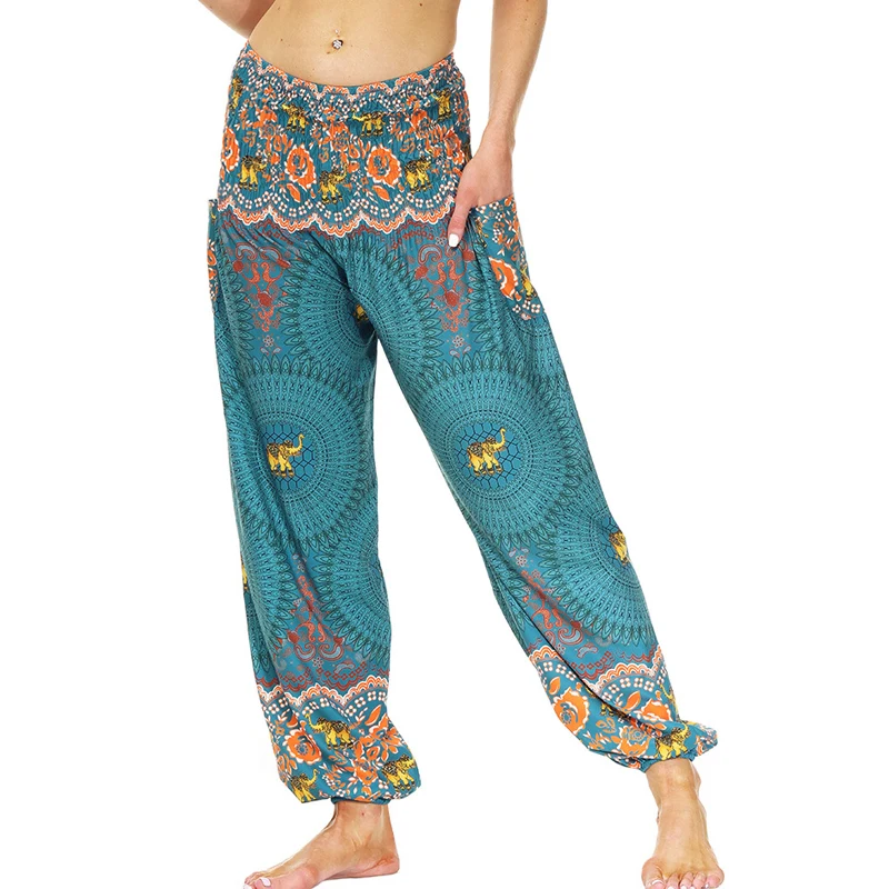 

Women's Printed Wear Casual Bloomers Breathable Sports Dance Pants gym accessories women yoga leggings high waist