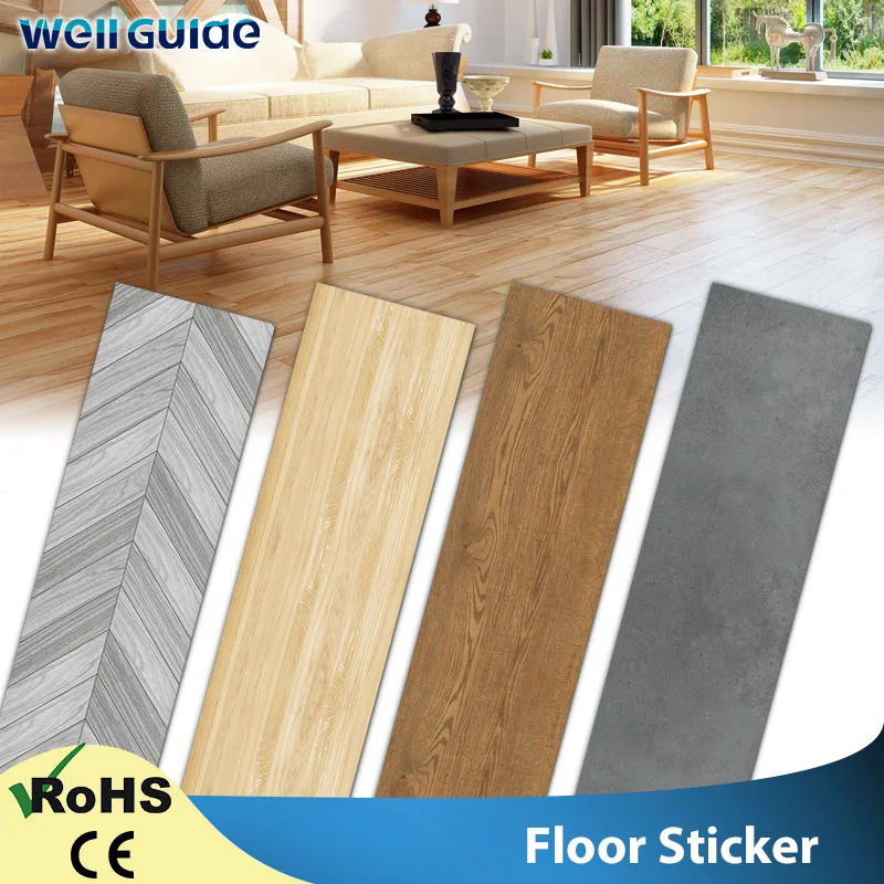 

Vintage Grain Wood Grain Floor Stickers Modern Wall Sticker Waterproof Self-adhesive for Living room Kitchen Bathroom Home Decor