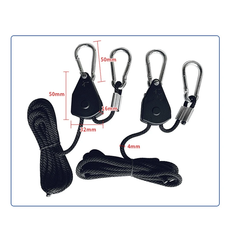 Шкив-4 шт. трос для шкива ремень с зажимом палатки карабин бант каноэ задний