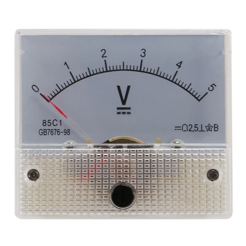 

Direct Current 0-5 V White Voltmeter Analog Panel Meter