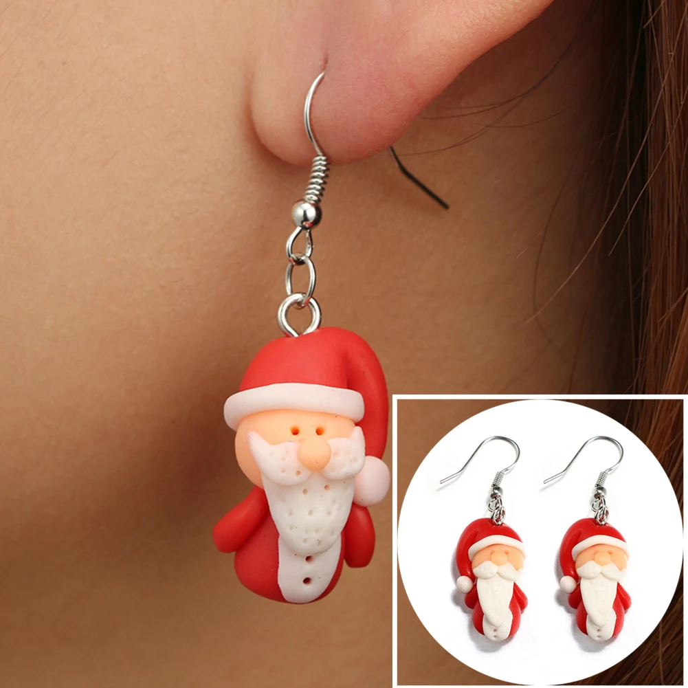

Christmas Santa Claus Earring Charms For Jewelry Making Craft DIY Pendants Earrings Bracelets Handmade Cute Floating Craft