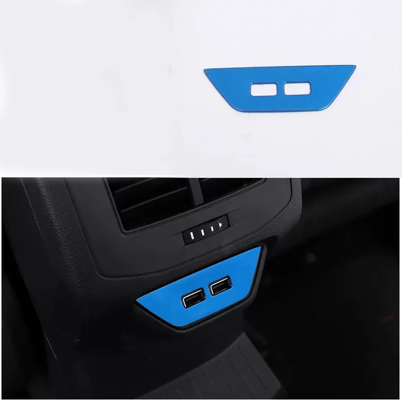 

Задняя крышка USB панели для Volkswagen VW T-Roc Troc 2017-2022, задние USB блестки, отделка, наклейки, аксессуары из нержавеющей стали