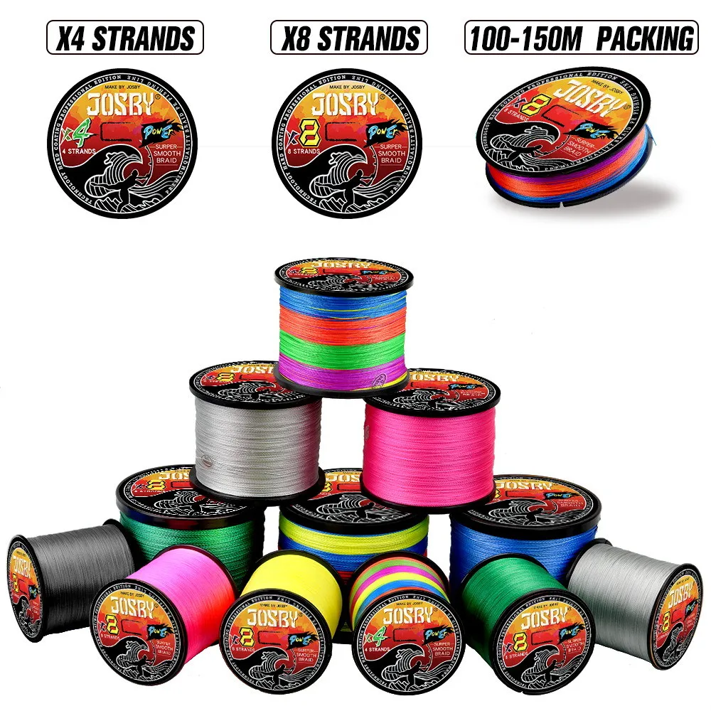 JOSBY 4 Braided Strands Pesca Fly Fishing Line 10-100LB 300M 100M Multifilament Wire Carp Sea Saltwater Weave Extreme Japan