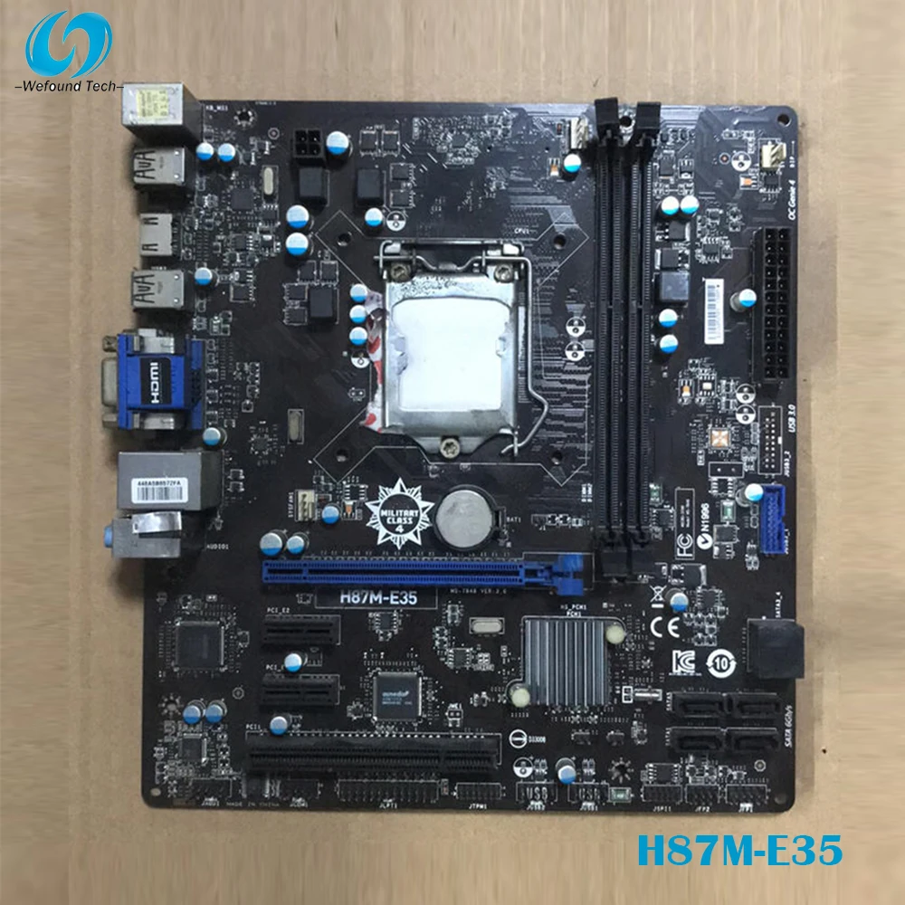 

H87M-E35 For Msi Desktop Motherboard LGA1150 DDR3 16GB PCI-E 3.0 SATA3 USB2.0/3.0 DVI+VGA MicroATX Tested Fast Ship