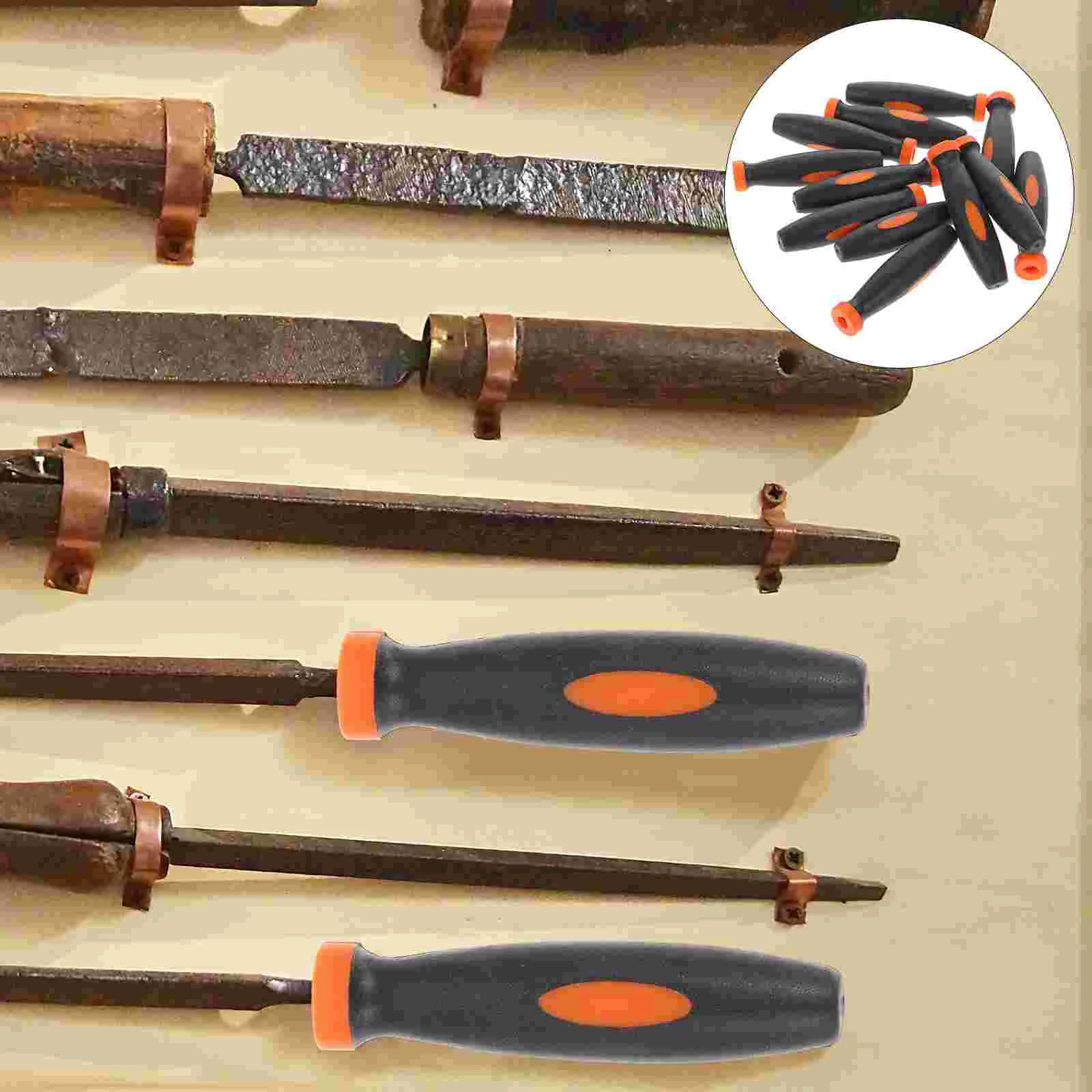 

12 Pcs File Handle Replacement Grip Accessories Woodworking Tools Cutting Files