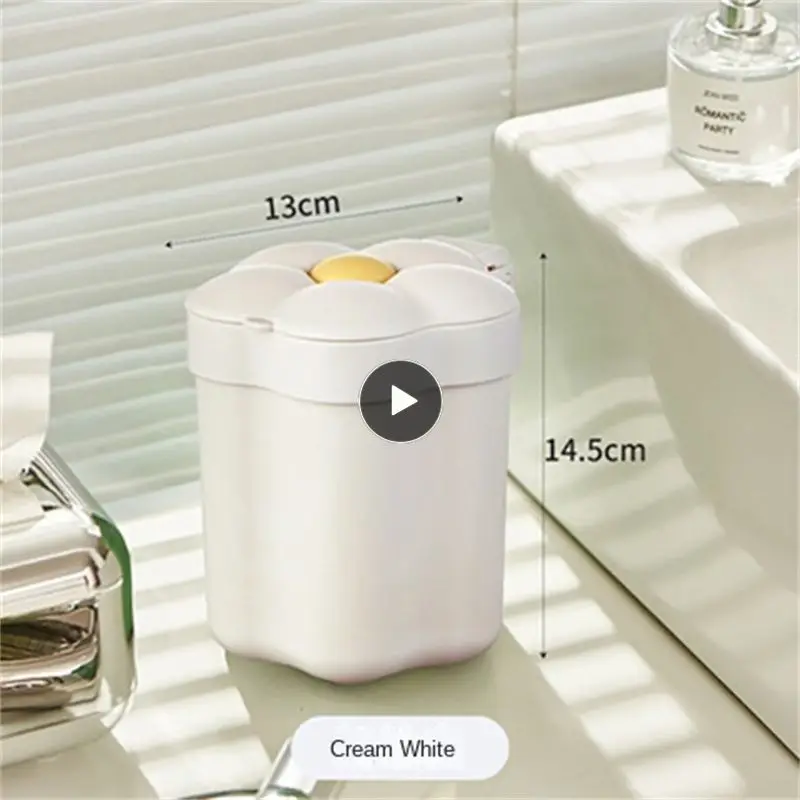 

Multifunctional Storage Flip Over Trash Can Convenient Cleaning Safe And Odorless Desktop Trash Can Mini Plastic Storage Bin