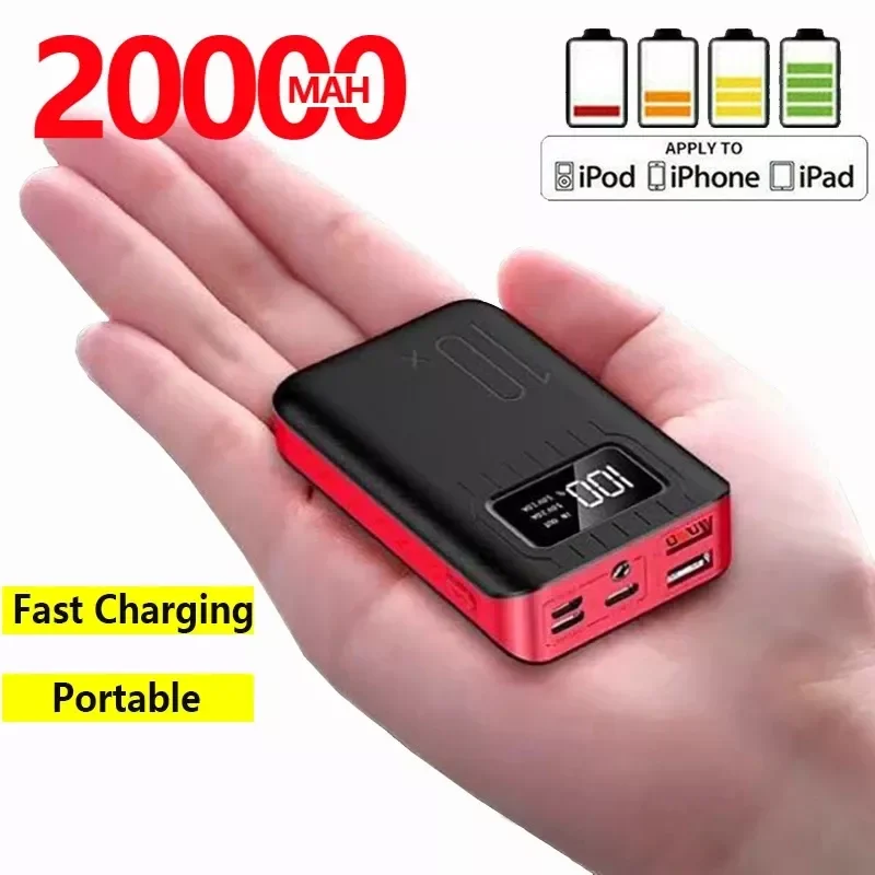 

2023NEW Mini power bank dual USB LED Type-c 20000 mAh mobile phone portable charger for fast charging input Android for iPhone X