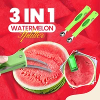 3 in 1 watermelon splitter pulp spoon fruit ball digger practical stainless steel household watermelon cutting manual tool
