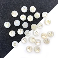 10pcs freshwater shell alphabet bead 26 english letters white mother of pearl jewelry making diy bracelet pendant accessories
