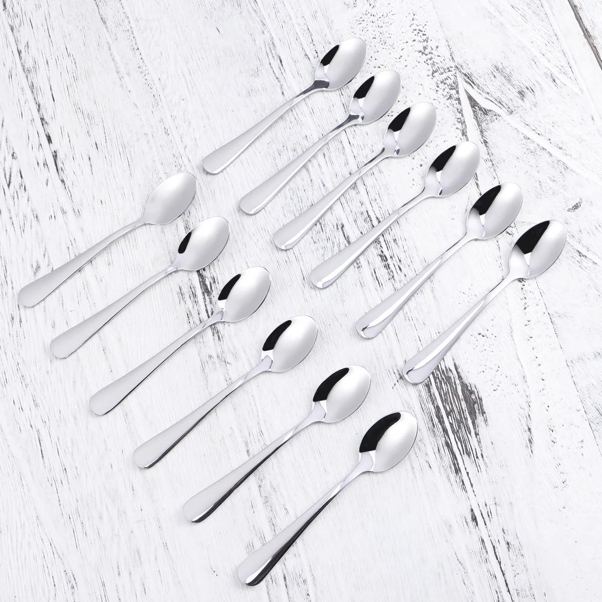 

12 Coffee Spoons Stainless Steel Salt Sugar Scoop Spoon Tea Dessert Condiment Spoon Dining Cutlery for Home Restaurant