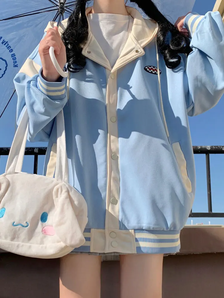 Верхняя одежда с капюшоном для девочек осень и зима 2024 новинка школьников