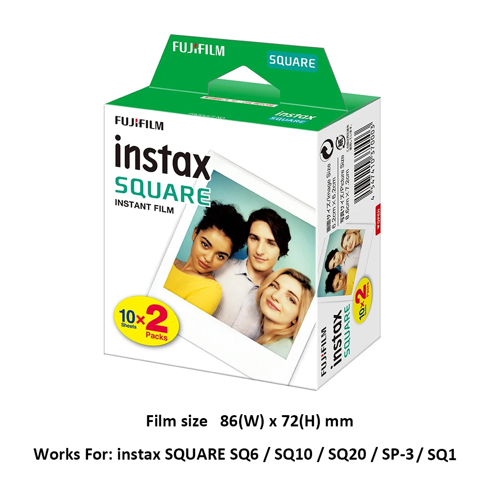 20 листов белая пленка Fujifilm Instax Mini/квадратная пленка/широкая двойная упаковка для