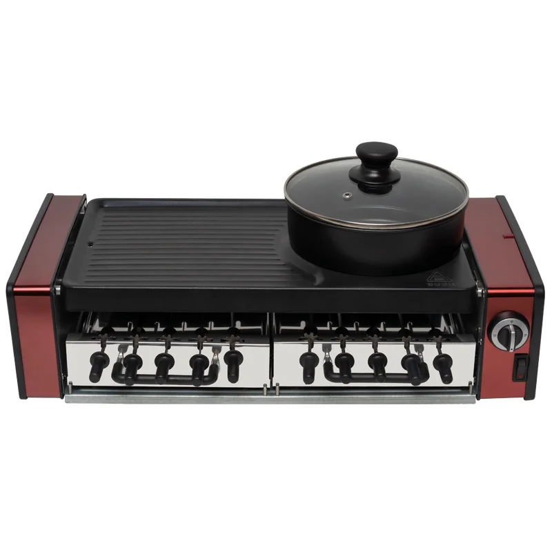 

Бездымная многофункциональная Hotplate Skewer Корейская барбекю машина антипригарный гриль горячий горшок Teppanyaki бытовой электрический гриль