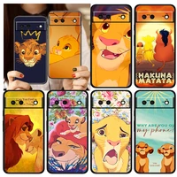 disney the lion king for google pixel 7 6 6a 5 4 5a 4a xl pro 5g silicone shockproof soft tpu black phone case cover coque capa