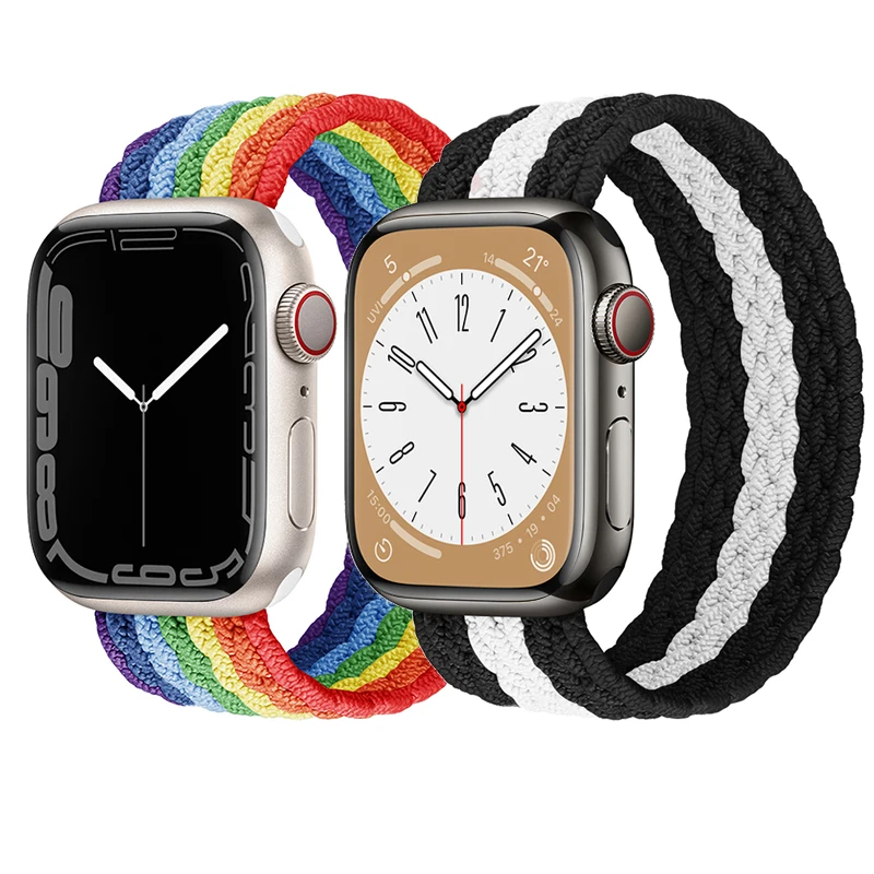 

Braided Solo Loop For Apple Watch Band 44mm 40mm 45mm 41mm 49mm 42mm 38mm Elastic Bracelet iWatch series 7 3 SE 6 8 Ultra Strap