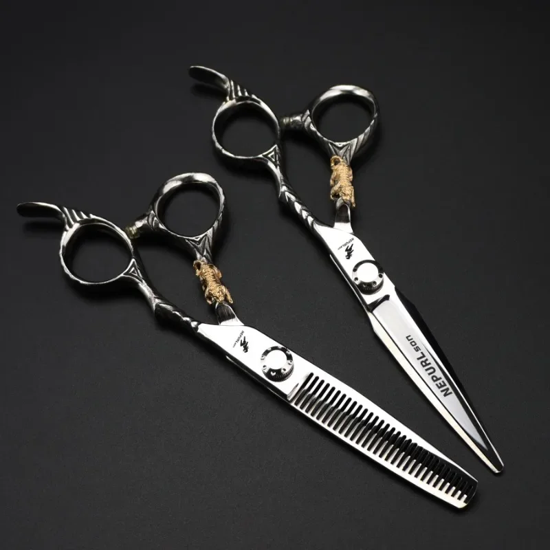

Professional JP440c steel 6 '' Upscale Golden tiger hair scissors cutting barber haircut thinning shears hairdresser scissors