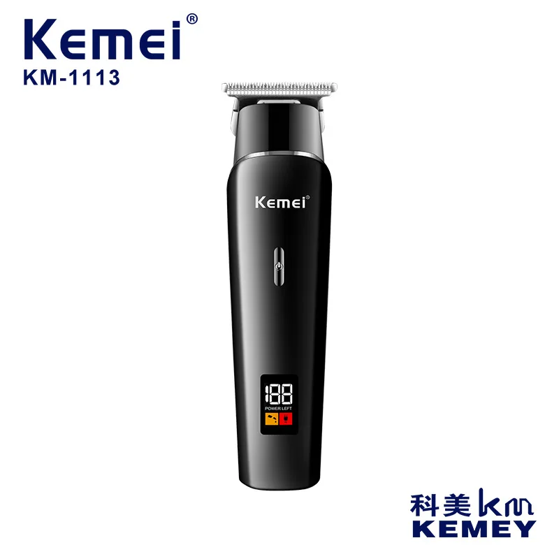 

Kemei LED Barber Machines Rechargeable Hair Trimmer USB Low Noise Professional Cordless Portable Men's Hair Cut Clipper KM-1113