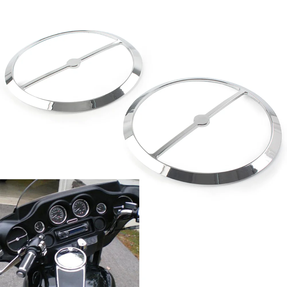 

2 Pcs Chrome Motorcycle Speaker Inner Fairing Cover Trim Grill For Harley Davidson Electra Tri Street Glide FLHX 2014-2023