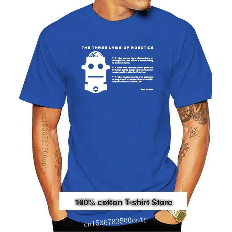 

Camiseta de ciencia ficción de tres derechos de la robótica, camisa nueva de Isaac Asimov