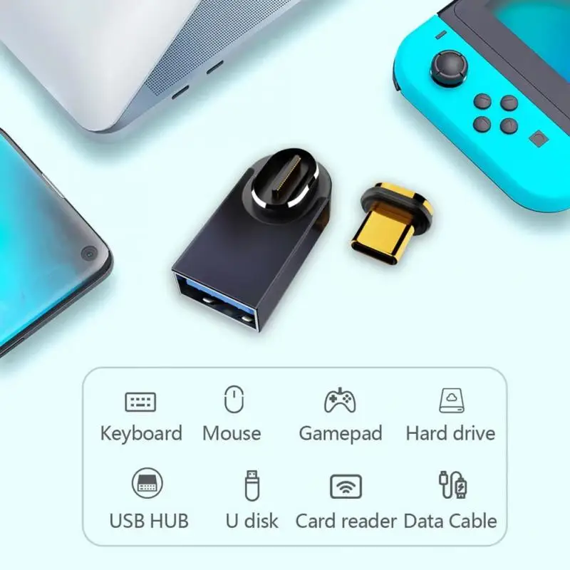 

RYRA OTG USB C Магнитный адаптер USB Type C магнитный разъем для зарядного устройства 15 В/5 В 3 А для iPhone Samsung Usbc 2 в 1 зарядный преобразователь