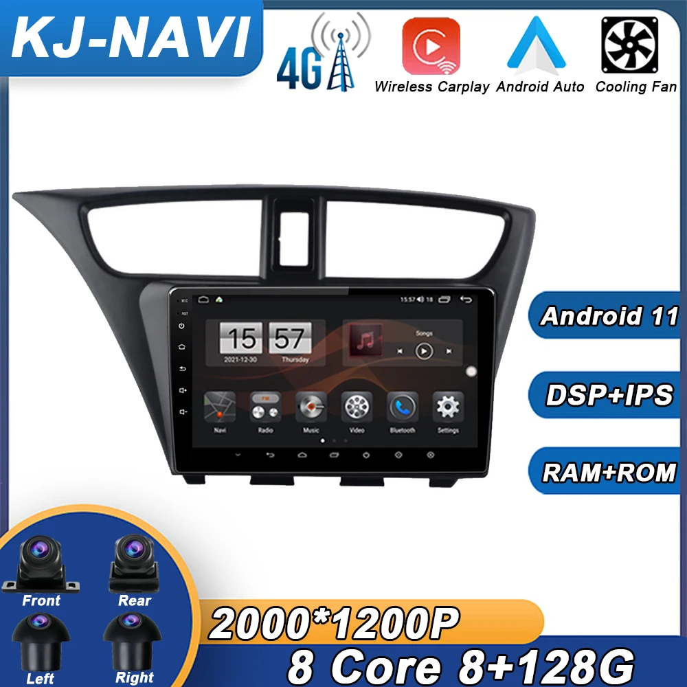 

Автомобильный мультимедийный проигрыватель для Honda Civic Hatchback 128-2015, Android 11, 8 + 2013 ГГц, GPS-навигация, Bluetooth, Carplay