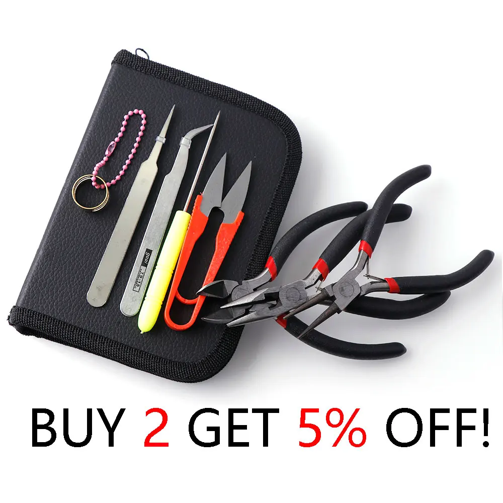 8Pcs/Set Jewelry Making Tool Kits Pliers Set With Round Nose Plier Side Cutting Pliers Wire Cutter Scissor Beading Tweezers