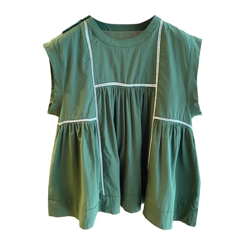 Блузка женская из хлопка и льна элегантный свободный однотонный топ без рукавов